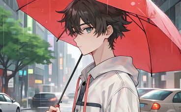 打红色雨伞动漫男头像🌧️✨ 8张