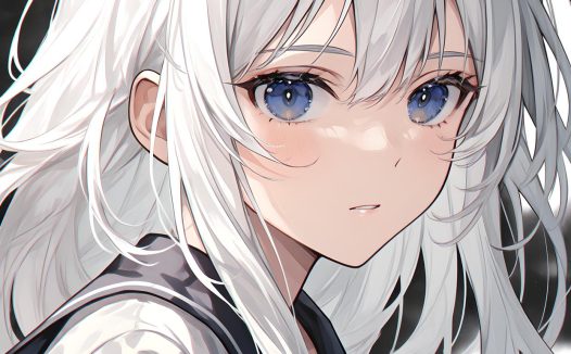 白头发蓝眼睛的动漫女生头像👀✨ 9张