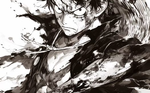 《海贼王》路飞水墨风格高清头像 9张