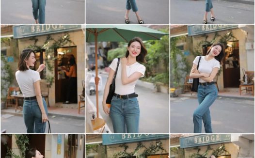 穿牛仔裤拍照,9个姿势,时尚好看,拍照身材好、气质佳