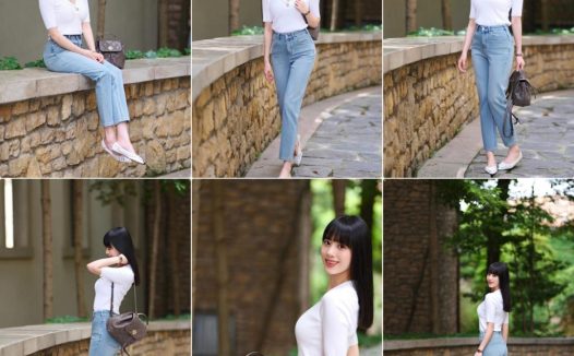 牛仔裤拍照,8个拍照动作,修身显瘦又漂亮,自然好看又大方