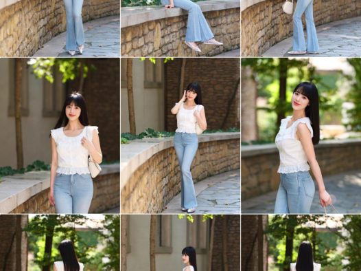 牛仔裤+白T，几个动作学起来，苗条身材大长腿，拍照好看谁不爱
